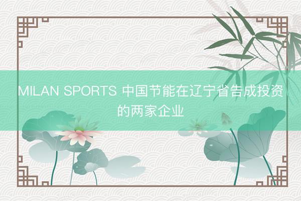 MILAN SPORTS 中国节能在辽宁省告成投资的两家企业