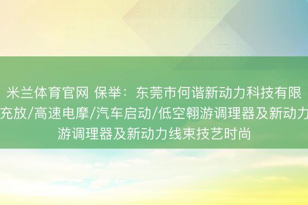 米兰体育官网 保举：东莞市何谐新动力科技有限公司——光储充放/高速电摩/汽车启动/低空翱游调理器及新动力线束技艺时尚