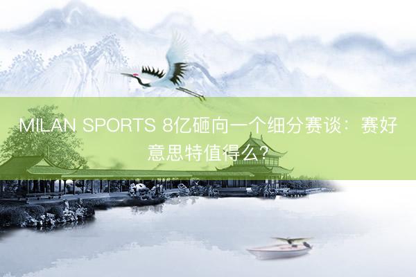 MILAN SPORTS 8亿砸向一个细分赛谈:赛好意思特值得么?