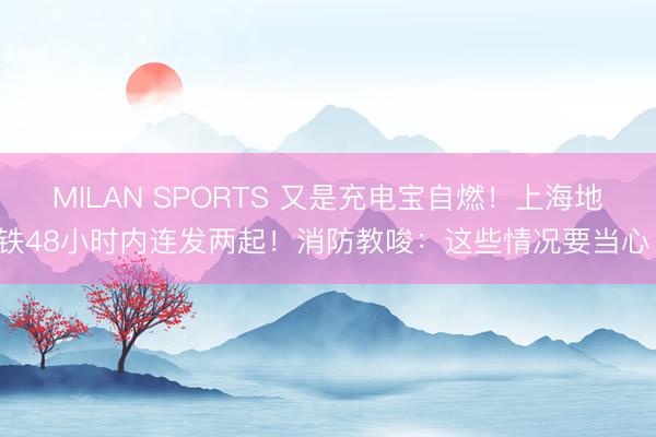 MILAN SPORTS 又是充电宝自燃！上海地铁48小时内连发两起！消防教唆：这些情况要当心！