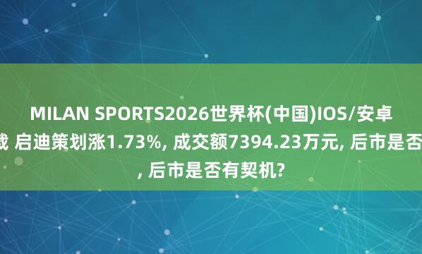 MILAN SPORTS2026世界杯(中国)IOS/安卓官方下载 启迪策划涨1.73%， 成交额7394.23万元， 后市是否有契机?
