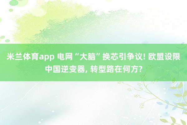 米兰体育app 电网“大脑”换芯引争议! 欧盟设限中国逆变器， 转型路在何方?