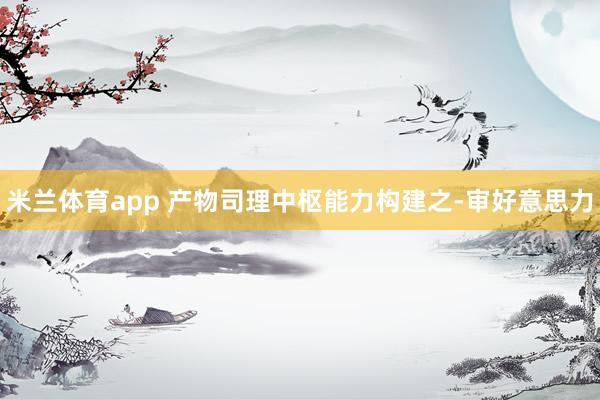 米兰体育app 产物司理中枢能力构建之-审好意思力
