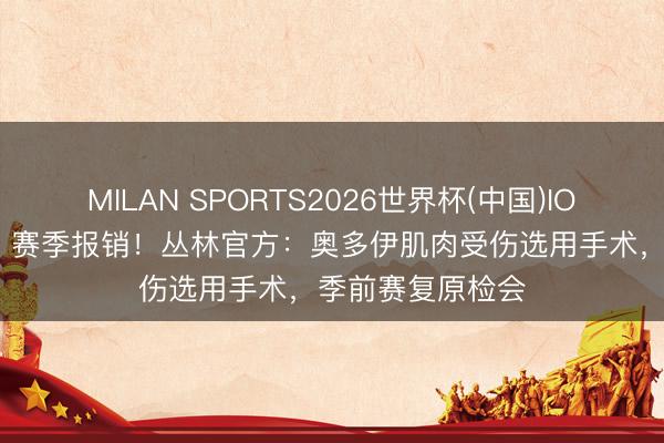 MILAN SPORTS2026世界杯(中国)IOS/安卓官方下载 赛季报销！丛林官方：奥多伊肌肉受伤选用手术，季前赛复原检会
