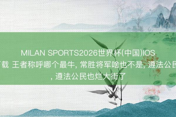 MILAN SPORTS2026世界杯(中国)IOS/安卓官方下载 王者称呼哪个最牛， 常胜将军啥也不是， 遵法公民也烂大街了