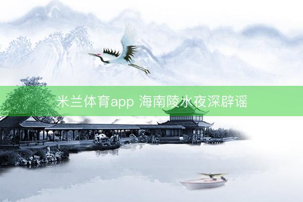 米兰体育app 海南陵水夜深辟谣